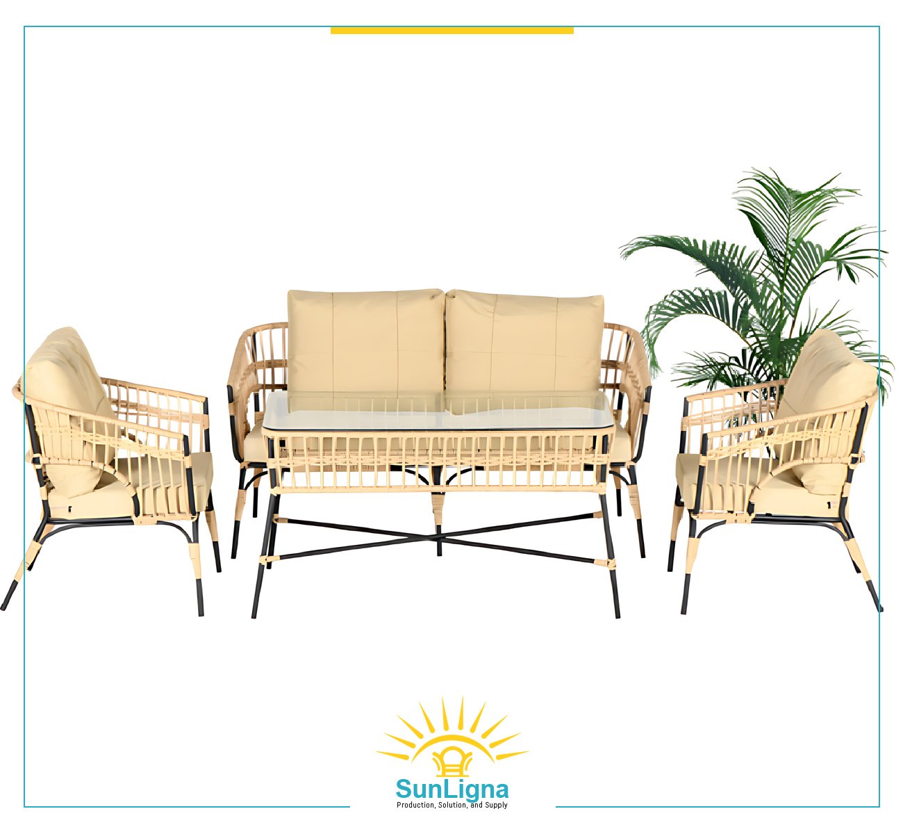 3-Seater Outdoor Lounge Set