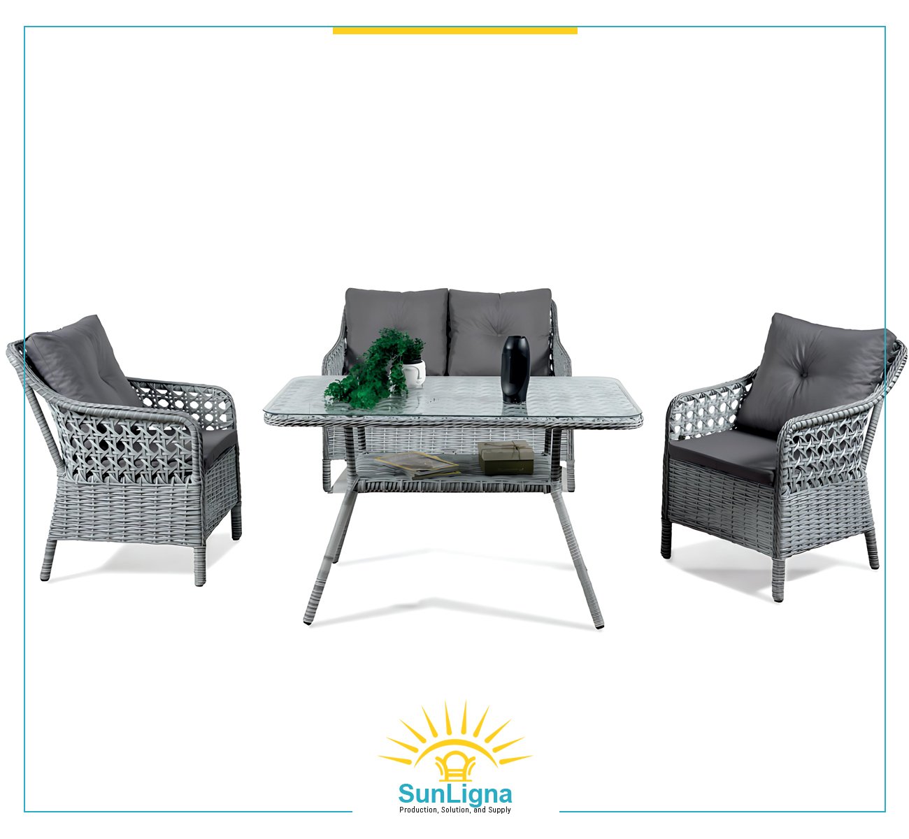 2-Seater Outdoor Lounge Set