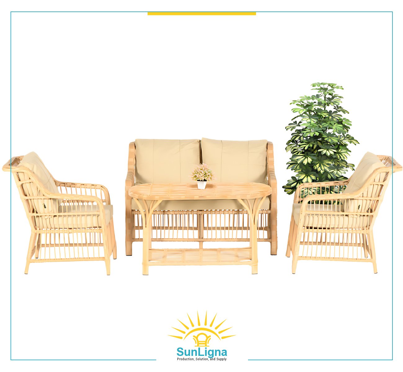 2-Seater Outdoor Lounge Set