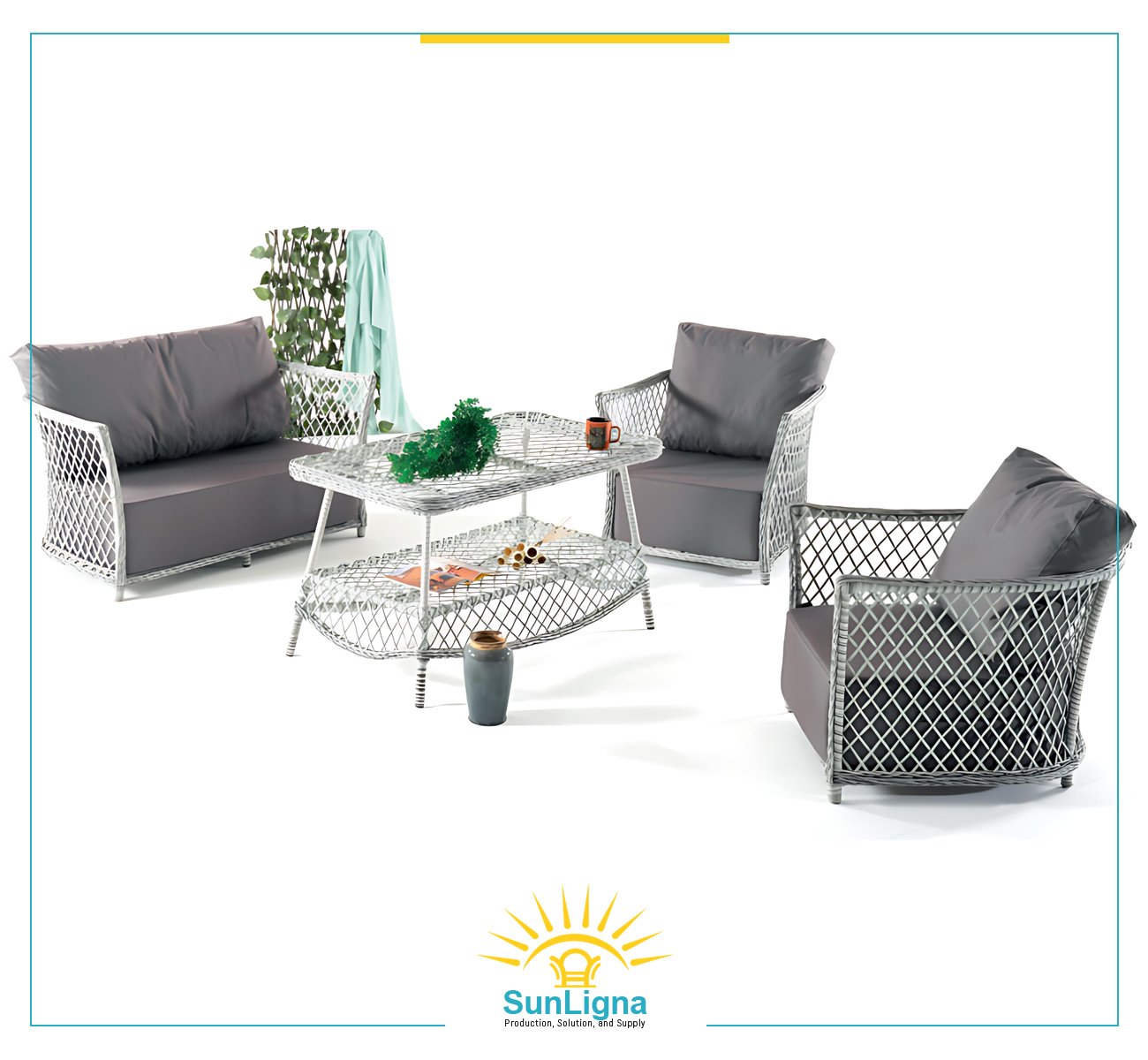 2-Seater Outdoor Lounge Set