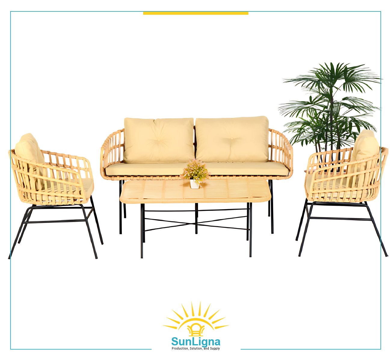 2-Seater Outdoor Lounge Set
