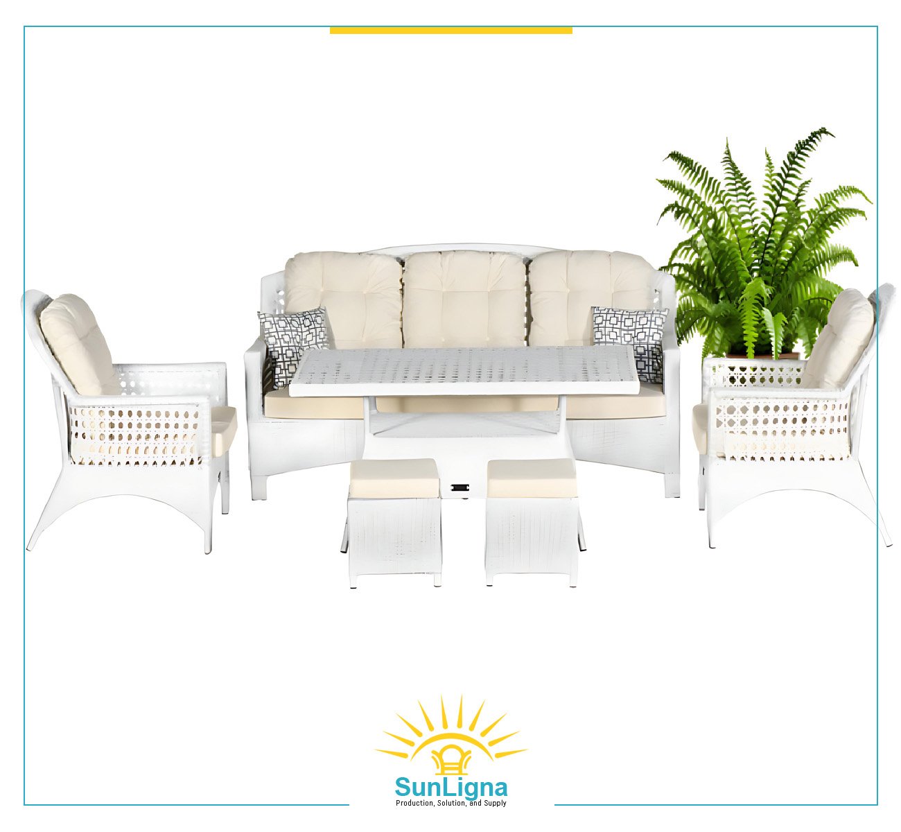 3-Seater Outdoor Lounge Set