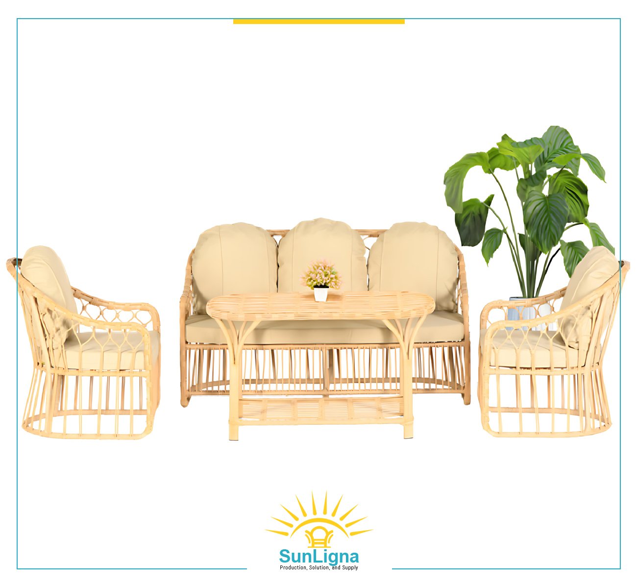 3-Seater Outdoor Lounge Set 