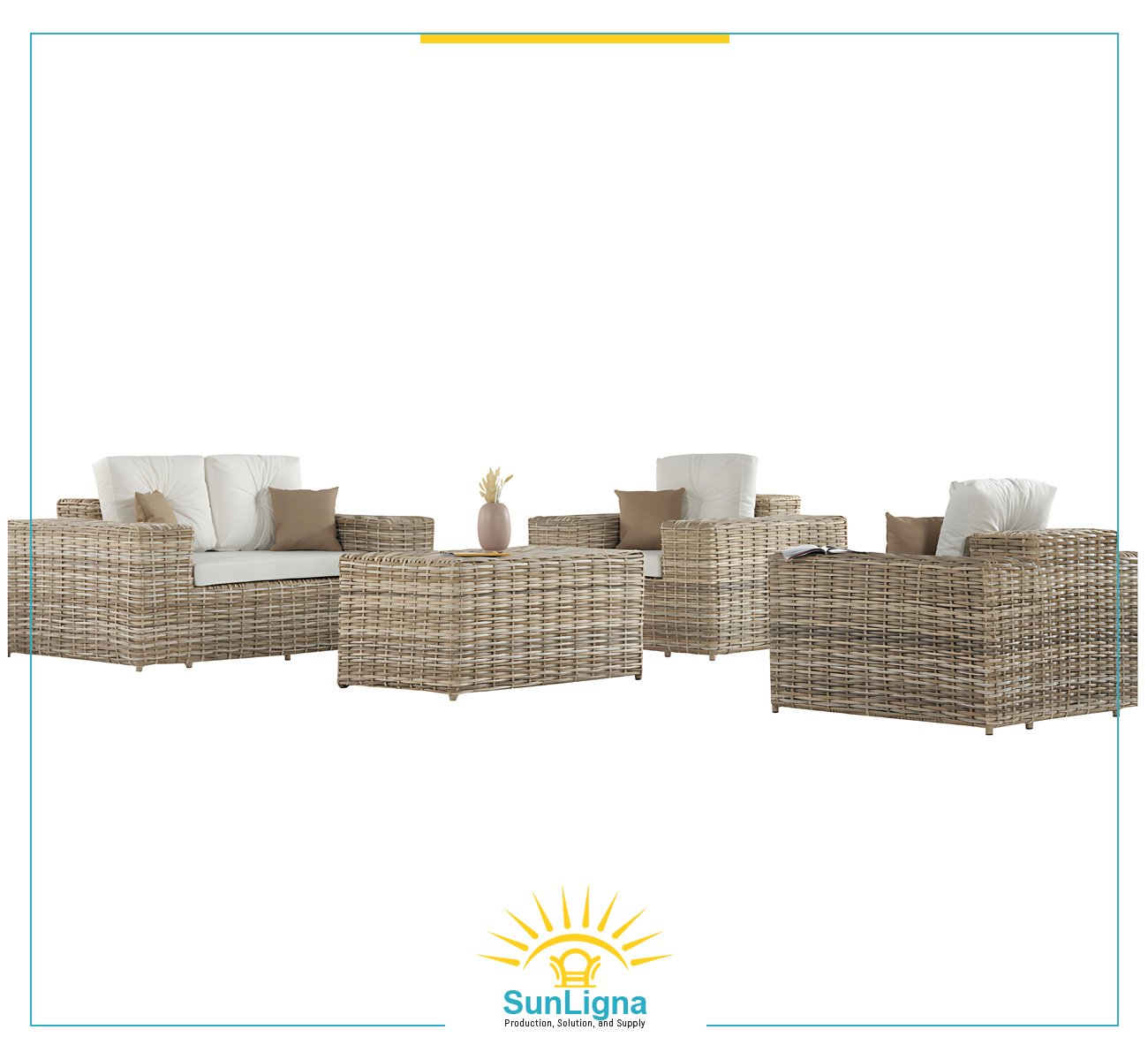 3-Seater Outdoor Lounge Set