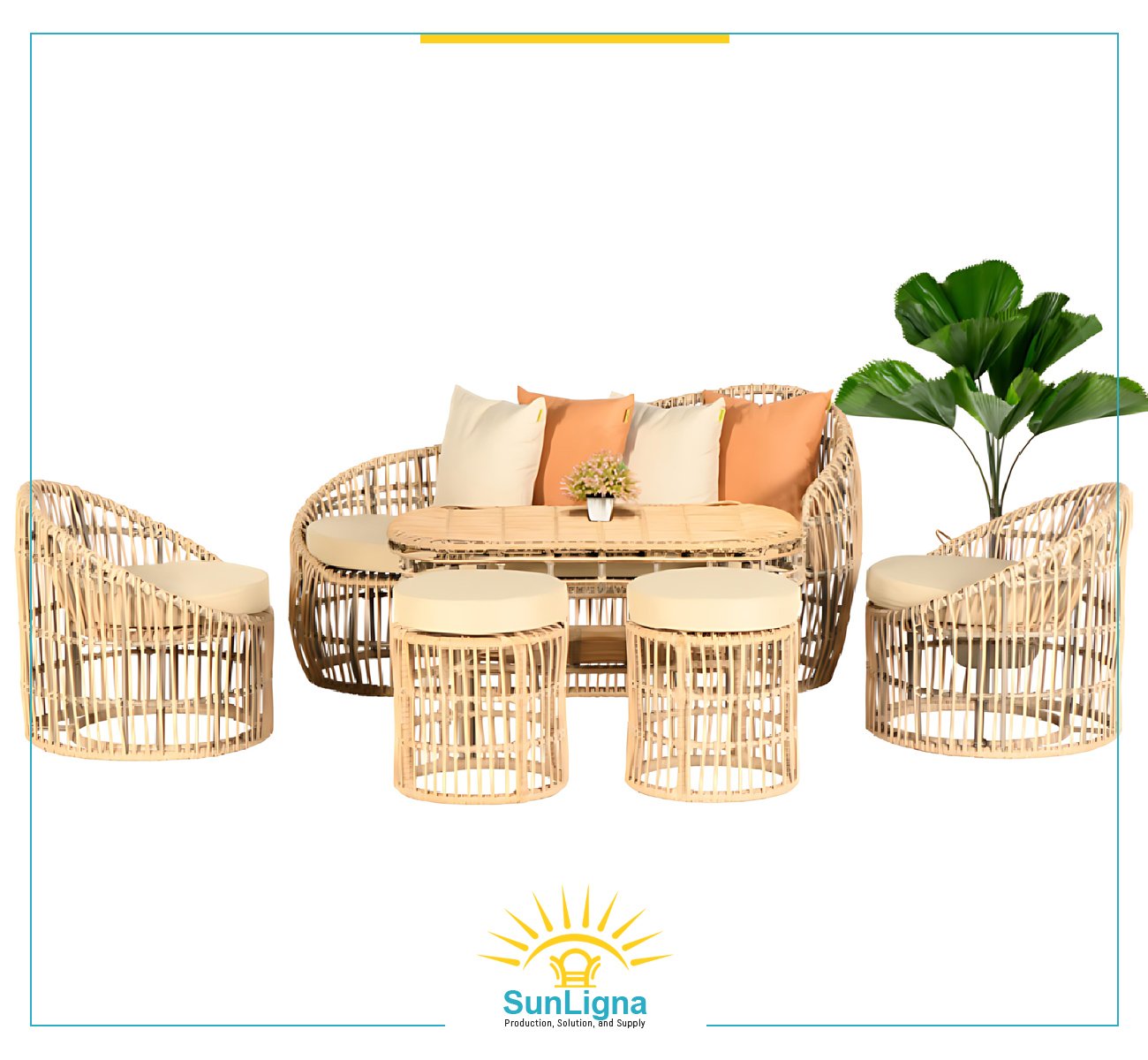 3-Seater Outdoor Lounge Set