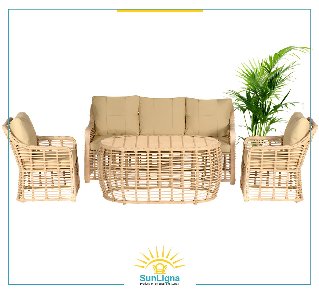 3-Seater Outdoor Lounge Set