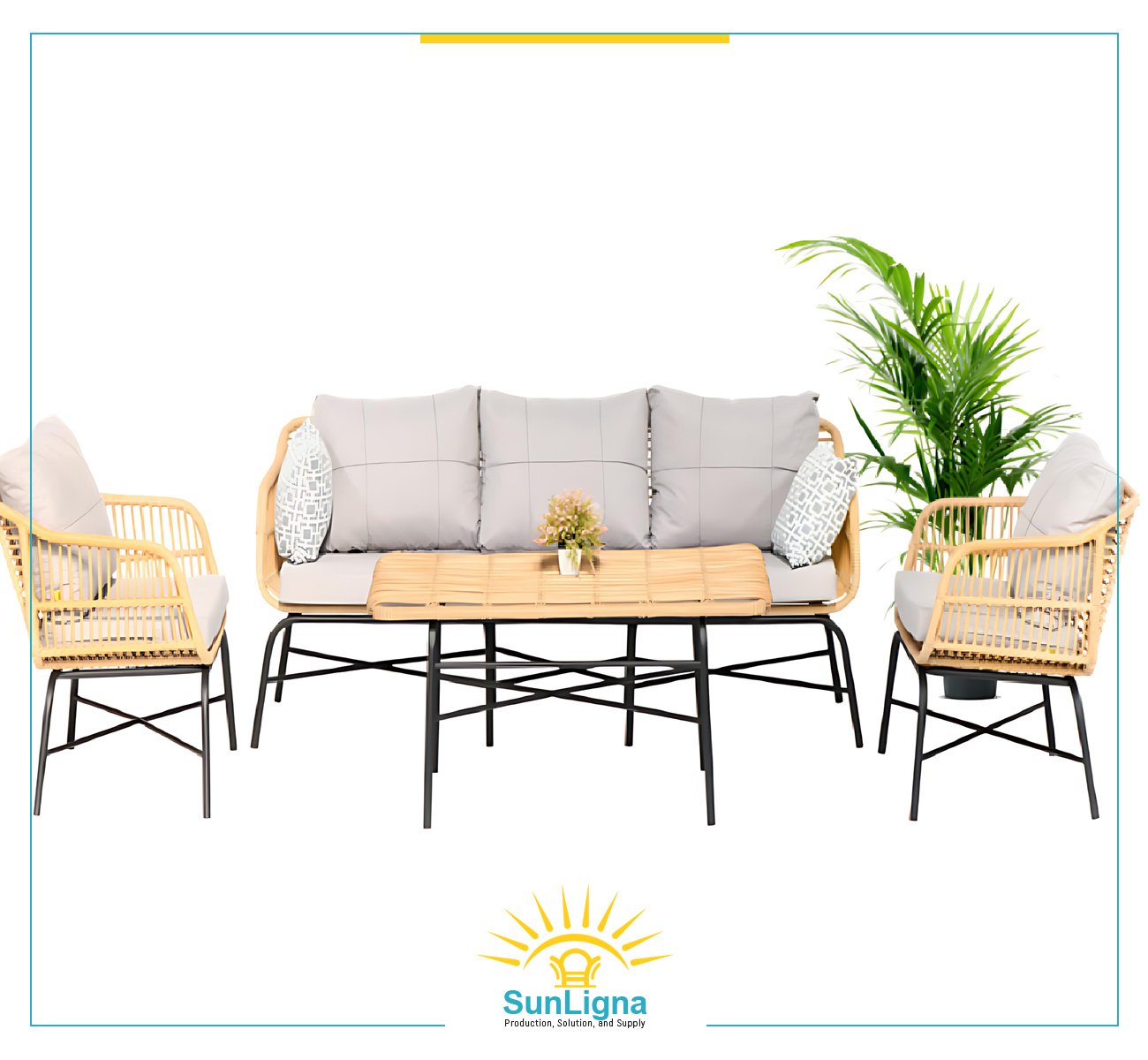 3-Seater Outdoor Lounge Set