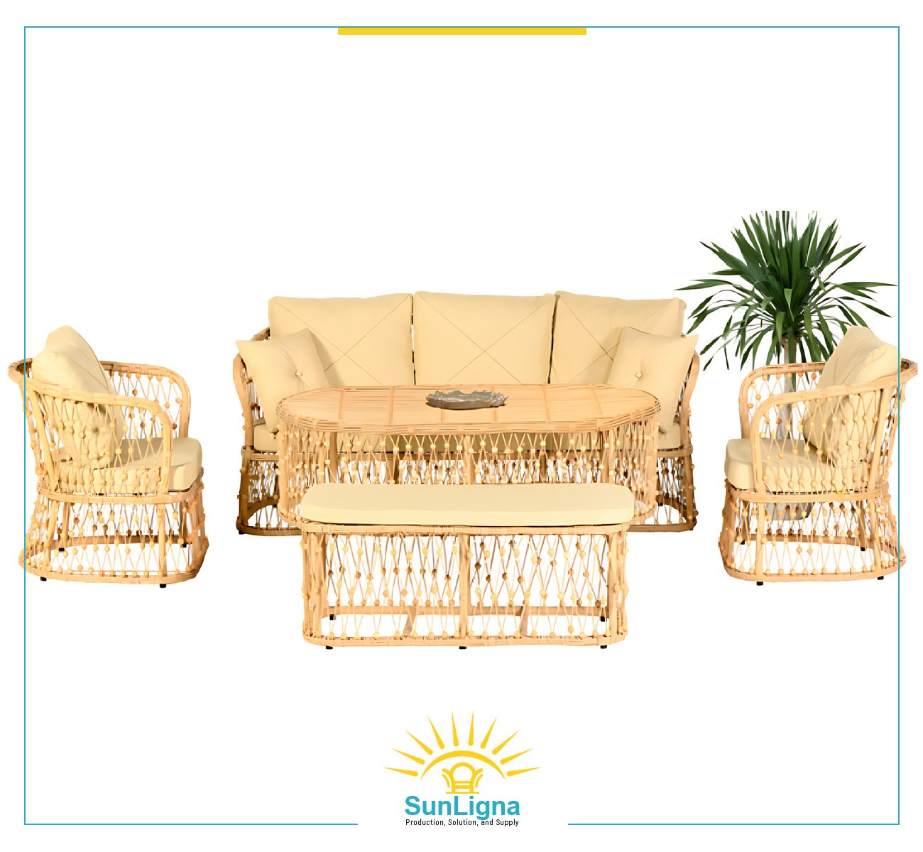 3-Seater Outdoor Lounge Set