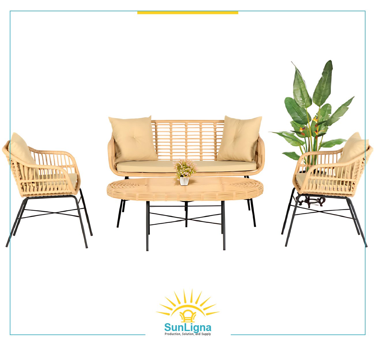 2-Seater Outdoor Lounge Set 