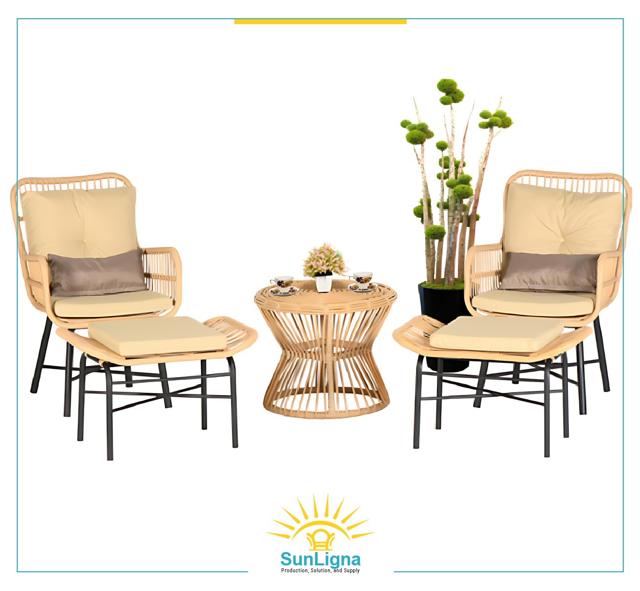 3-Seater Outdoor Lounge Set