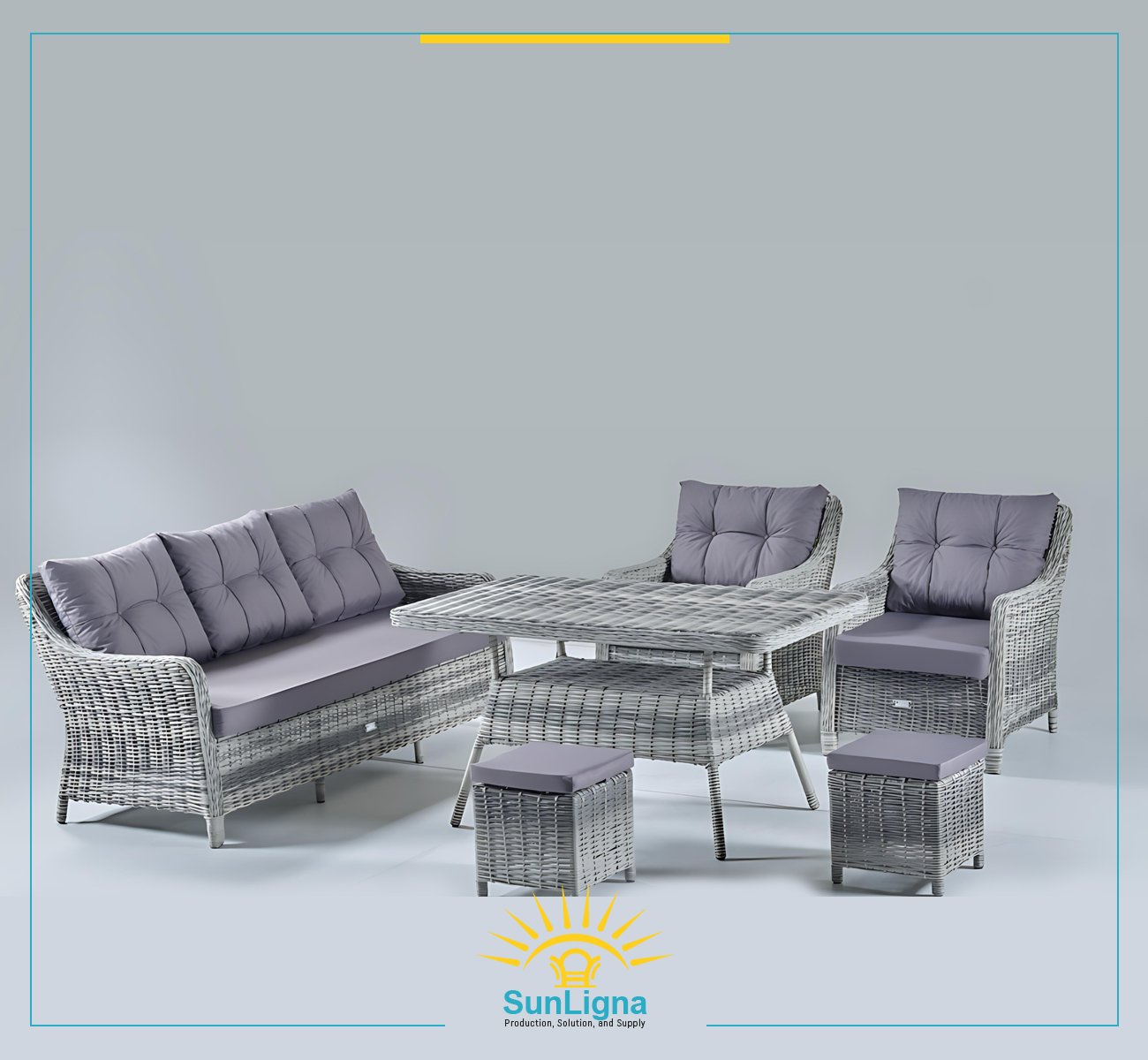 3-Seater Outdoor Lounge Set