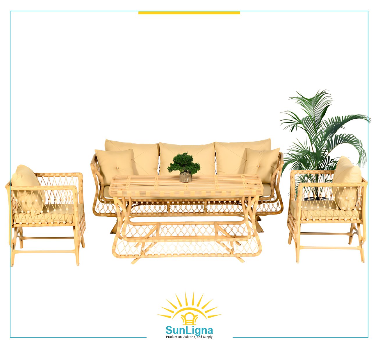 3-Seater Outdoor Lounge Set