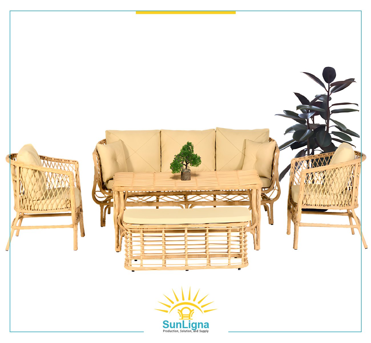 3-Seater Outdoor Lounge Set