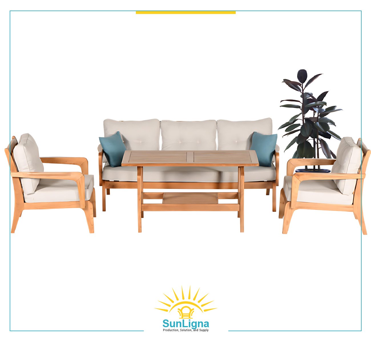 3-Seater Outdoor Lounge Set