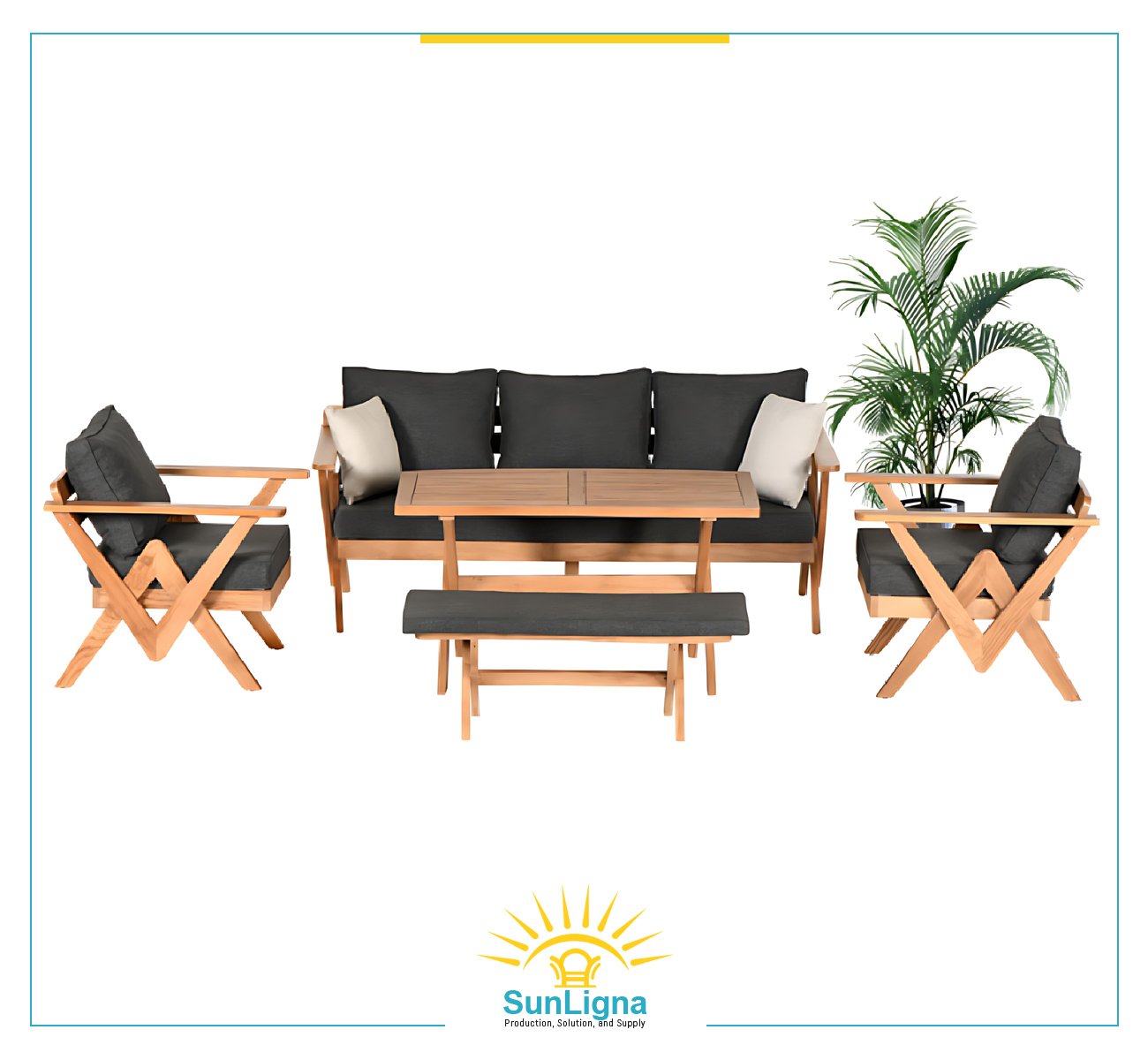 3-Seater Outdoor Lounge Set