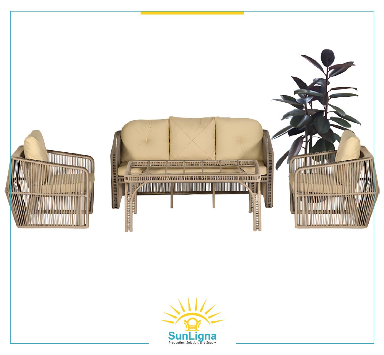 3-Seater Outdoor Lounge Set