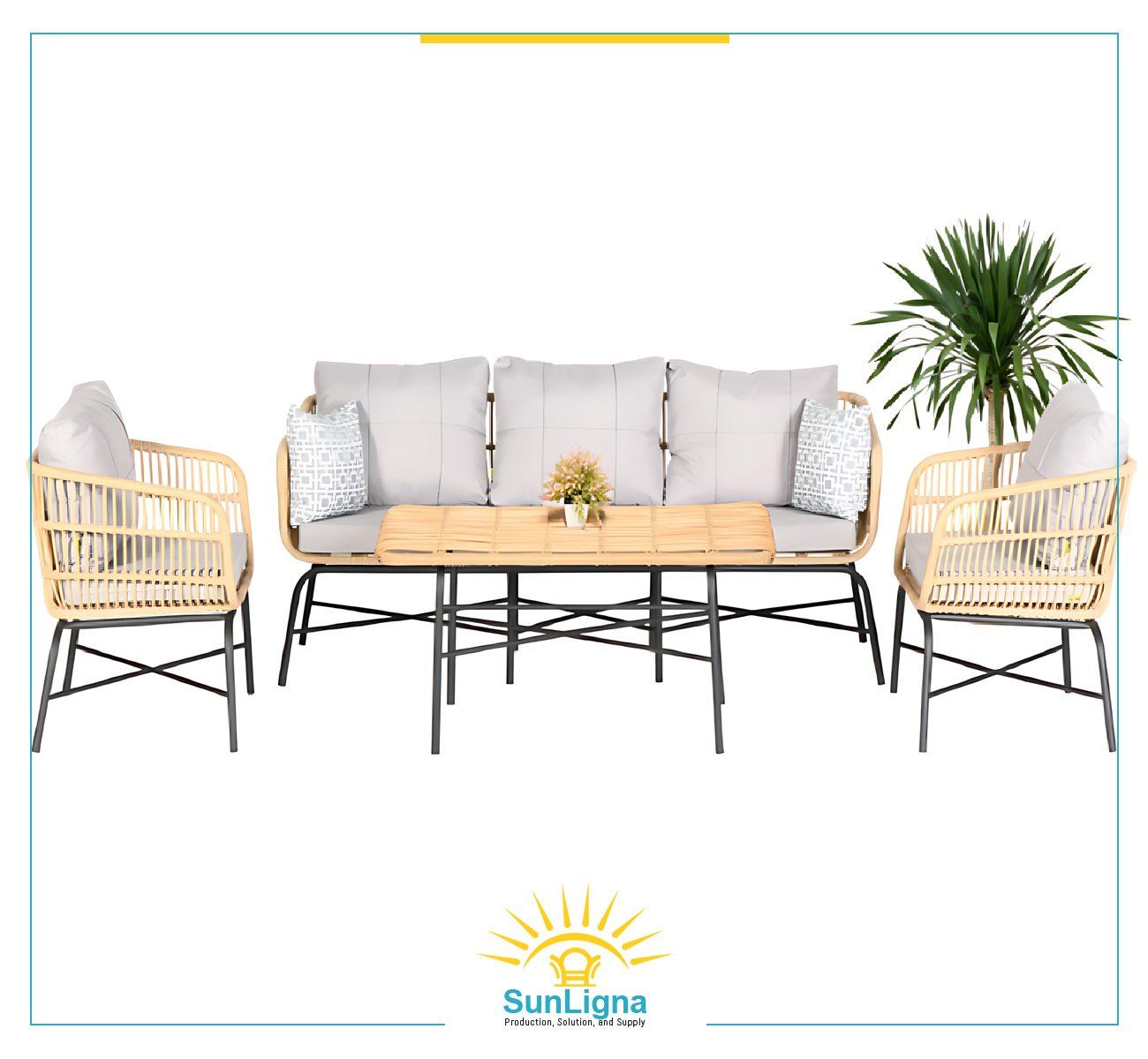 3-Seater Outdoor Lounge 